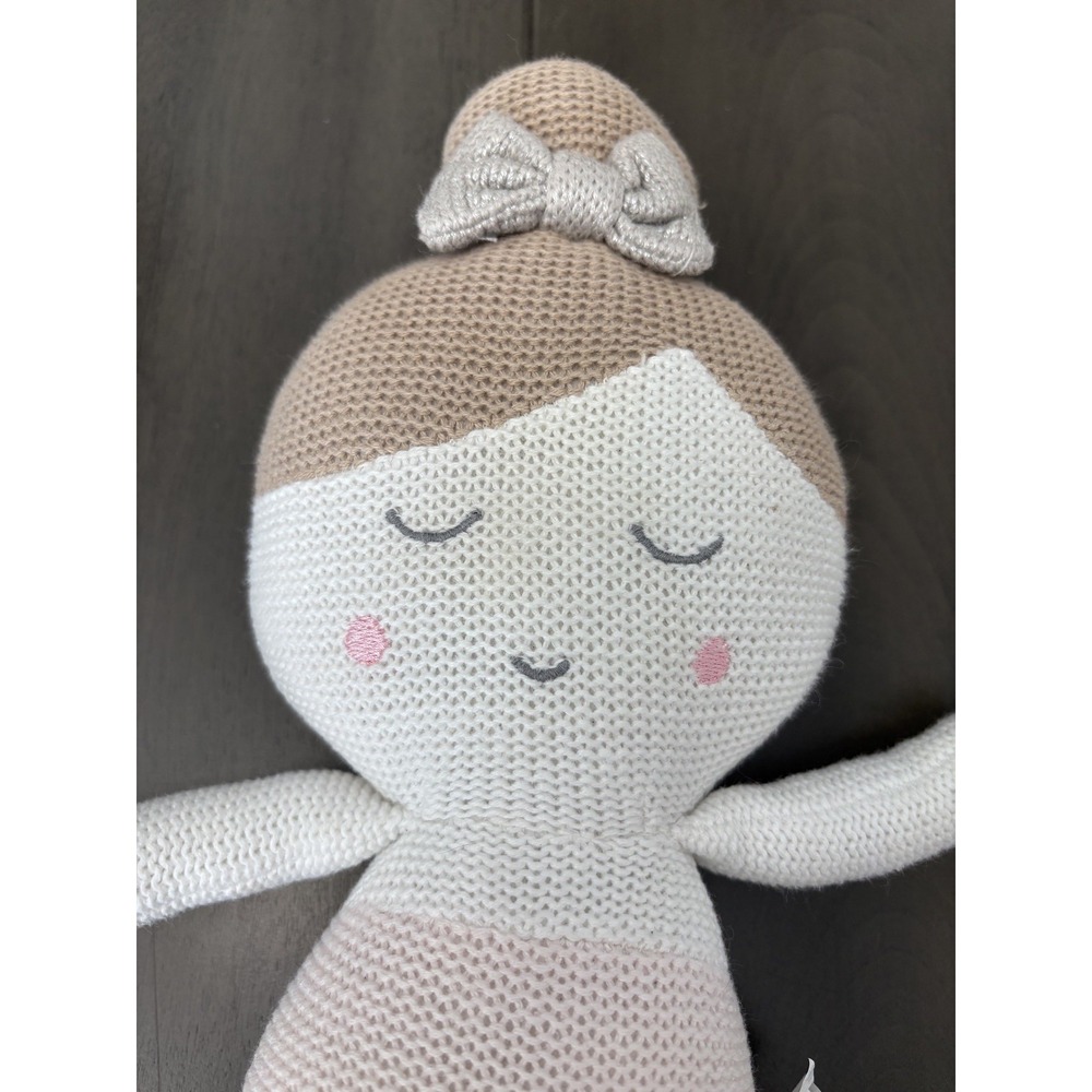 Emma Ballerina Knitted Plush Doll Toy Rattle Cotton Living Textiles 17" - Picture 5 of 6